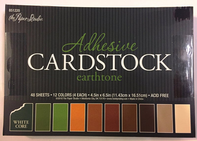 Earthtone Adhesive Cardstock 4.5x6.5 Inches, 48 sheets, White Core